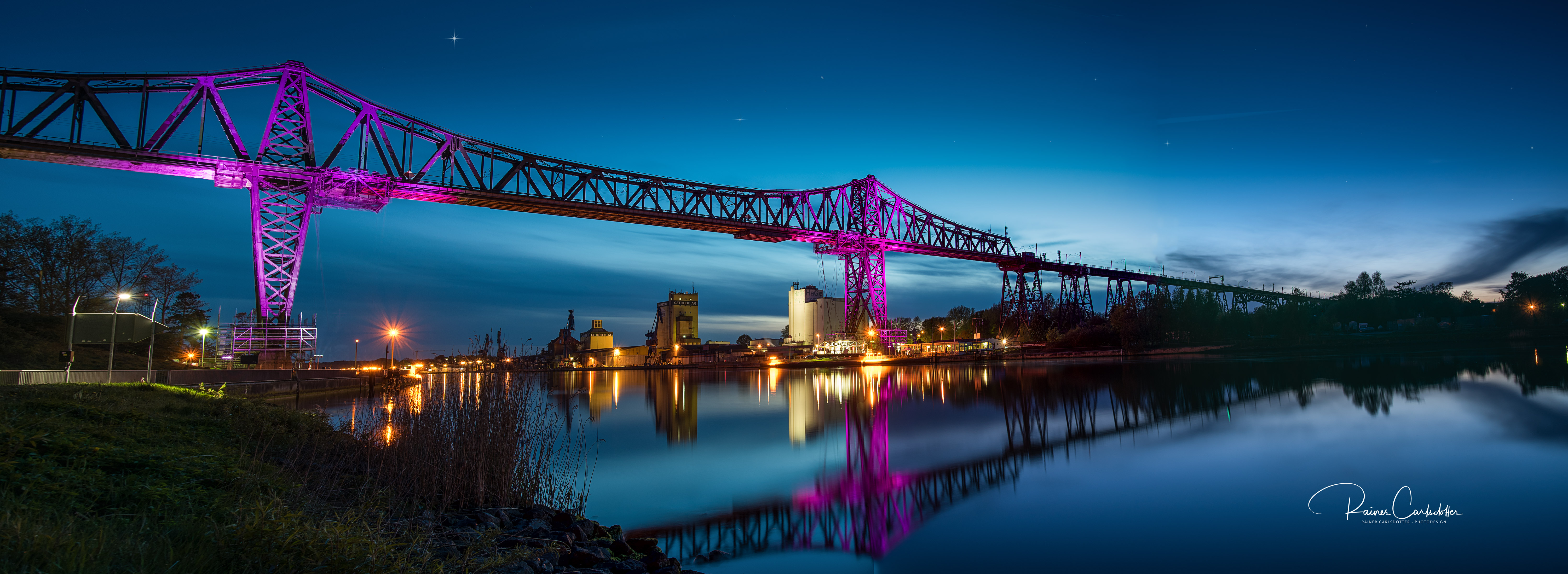 Eisenbahnhochbruecke Rendsburg Panorama